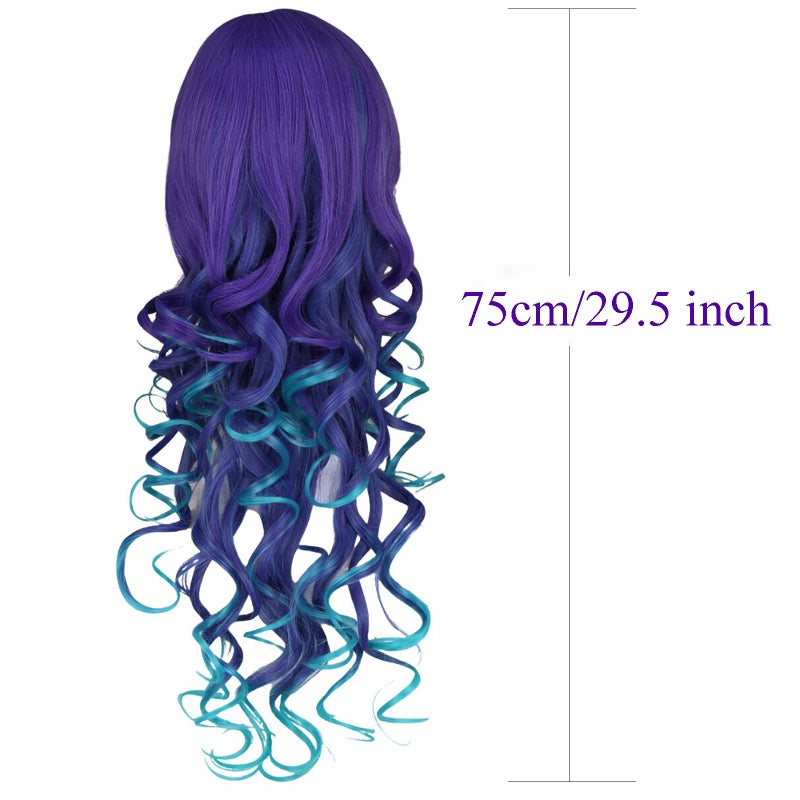 YANMENG Long Curly Mermaid Costume Wig for Women Hair Unisex Adult Cosplay Wig Halloween Hair - Image 2